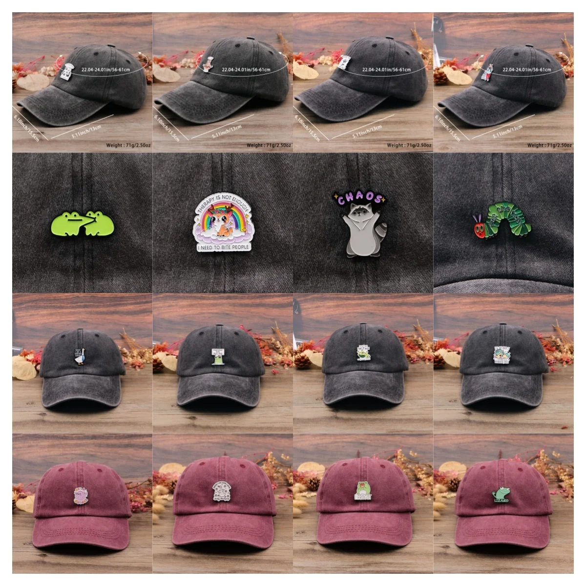 

Cute Animal Quotes Vintage Classic Baseball Caps Casual Style for Men Women Sun Protection Hats Outdoor Sports Cap