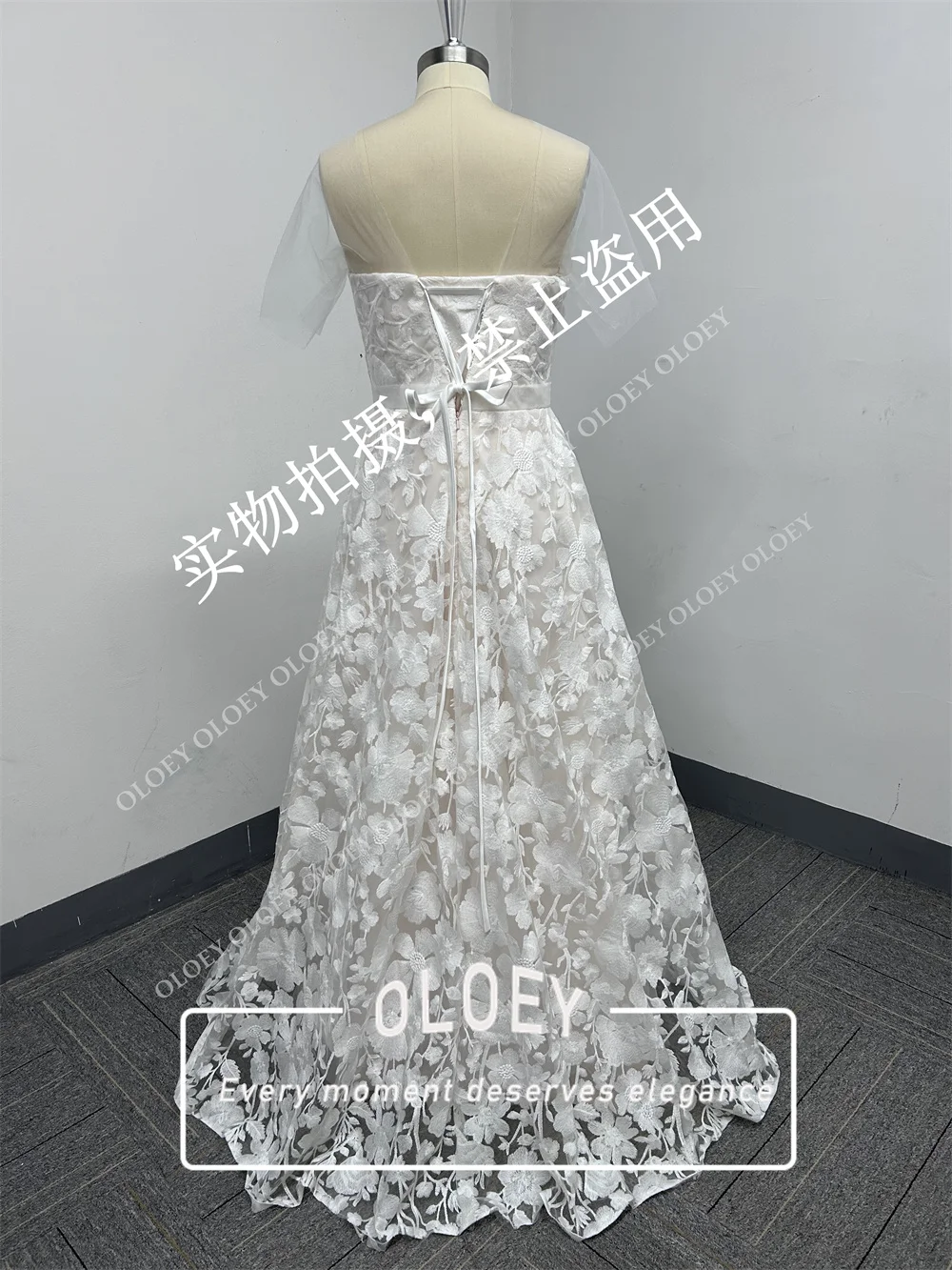 OLOEY Elegant Full Lace A Line Korea Wedding Dresses Sweetheart Floor Length Bridal Gowns Corset Back Photo Shoot Customized image 5