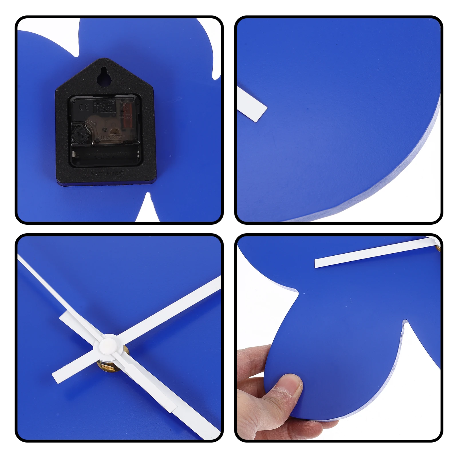 

1pcs Vintage Style Flower Shaped Silent Non Ticking Bedroom Decor Mute Plastic Wall Hanging Clock Low Noise Easy Install