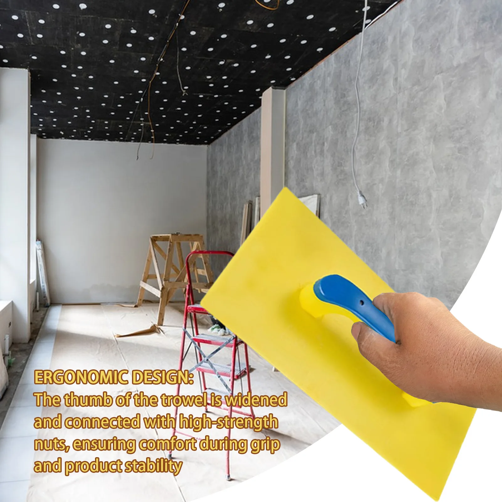 Corner Trowel Tool With Ergonomic Grip Handle Professional Plastering Tool Wall Repair Tool For Mudding Drywall Scraping