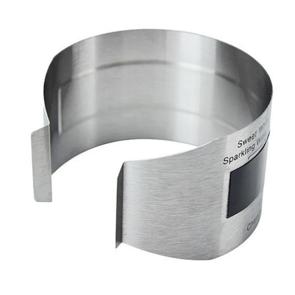 Wine Bottle Thermometer with Stainless Steel Clipon Bracelet and LCD Screen Suitable for For beer Bottles Battery