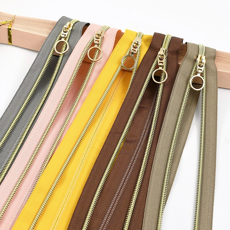 

5# 3/5/10M Nylon Zip Tape+10Pcs Zipper Puller Backpack Zippers Closure Clothing Pocket Decor Zips Repair Kit Sewing Accessories