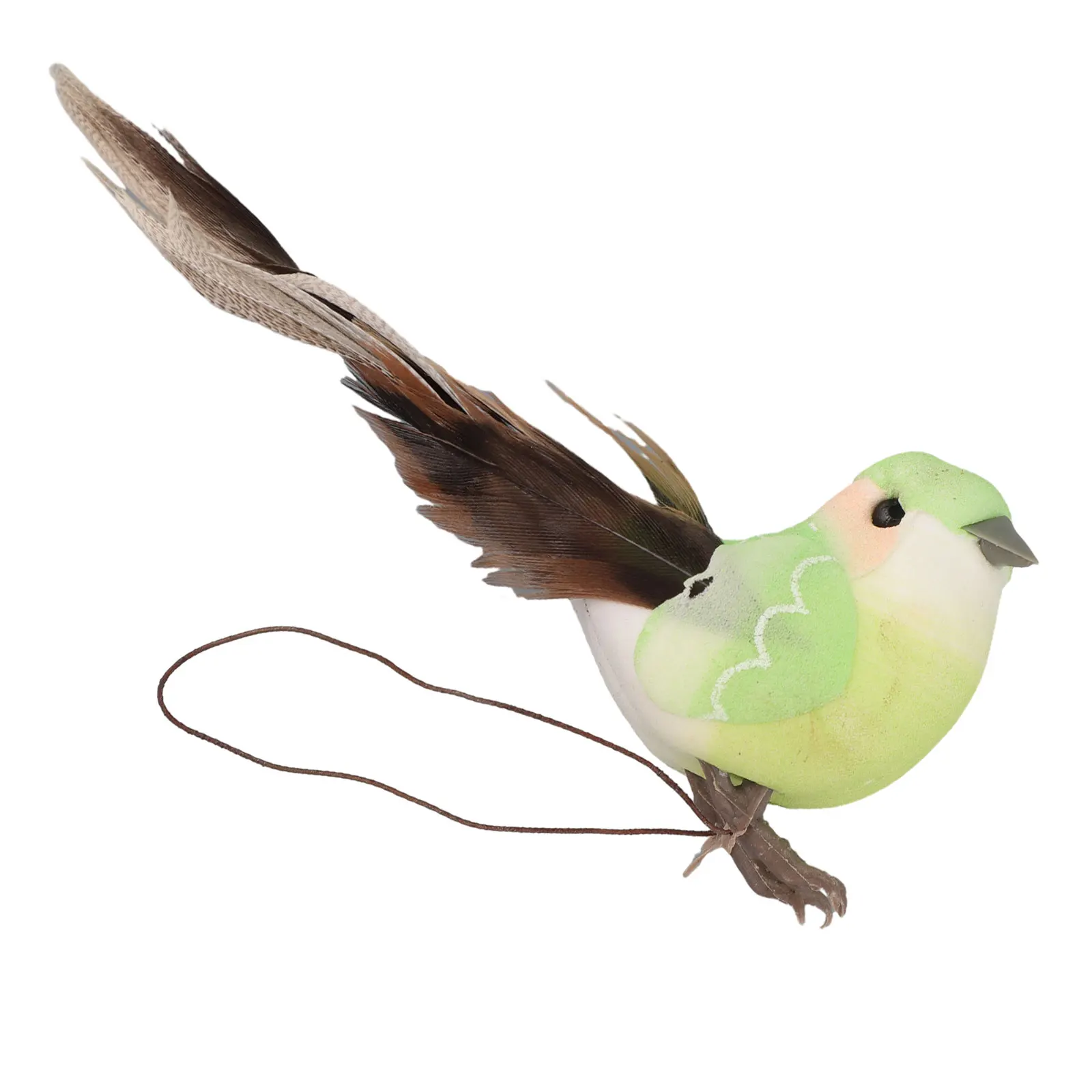 6 Piece Fake Feather Bird Decorations for Xmas Tree Adornments with Natural Perching Pose and Lightweight Foam Core