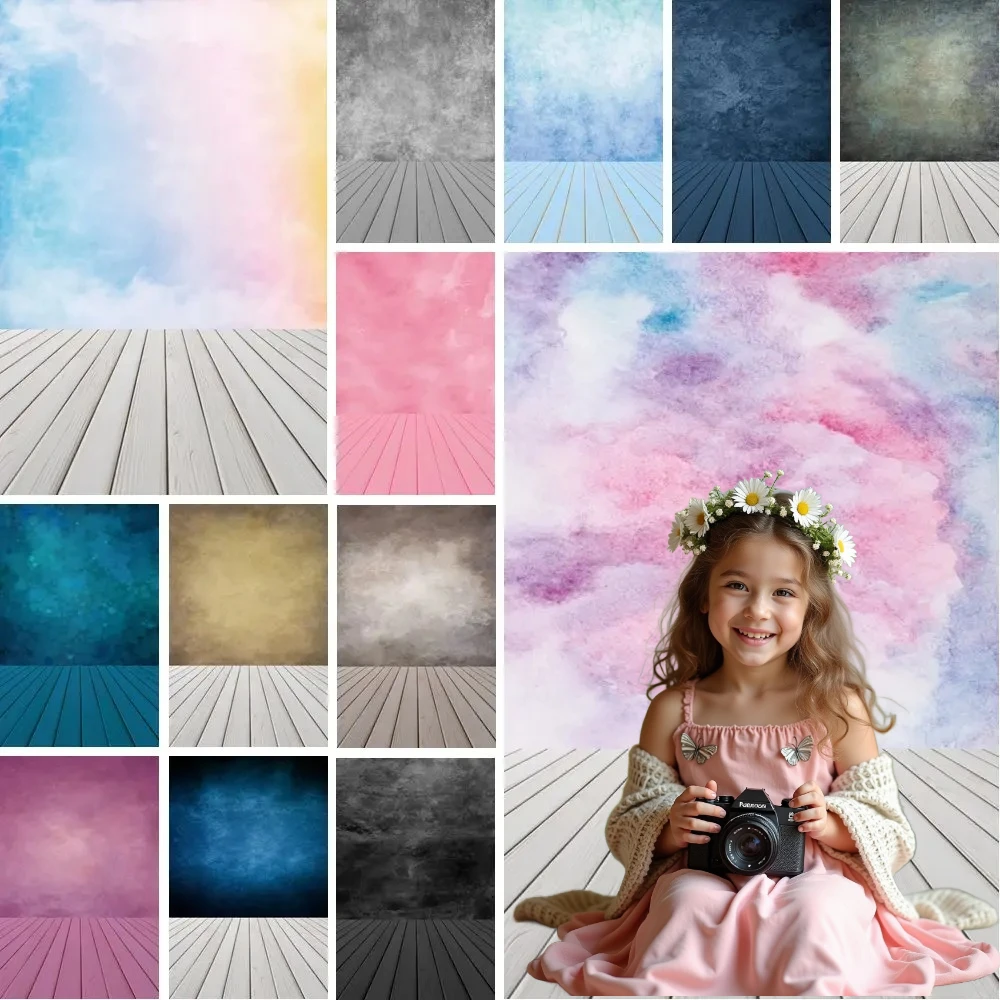 

MOON.QG Abstract Texture Gradient Wooden Wallpaper Background Photography Backdrop Newborn Birthday Photographic Studio Props