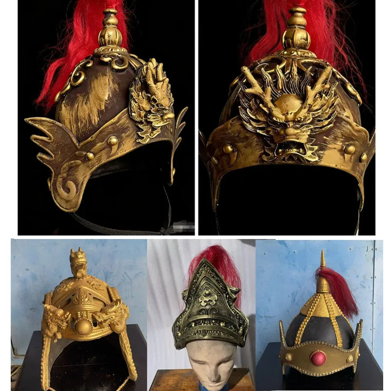 

16 стилей китайских старинных шлемов для битв, классические шапки солдат, воинов, генералов, винтажные ретро-кепки для фотосъемки (из ПУ-пены)