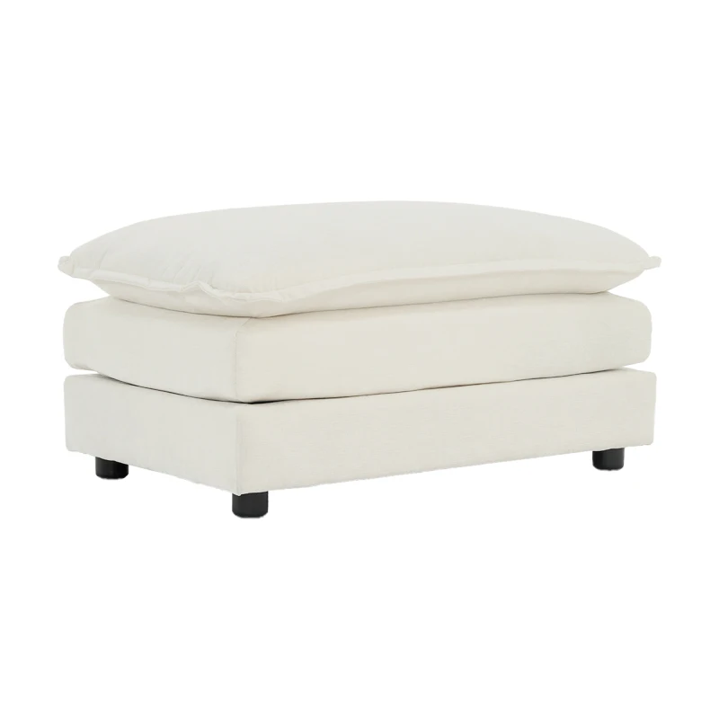 

Chenille Fabric Ottomans Footrest to Combine with 2 Seater Sofa, 3 Seater Sofa and 4 Seater Sofa, White Chenille