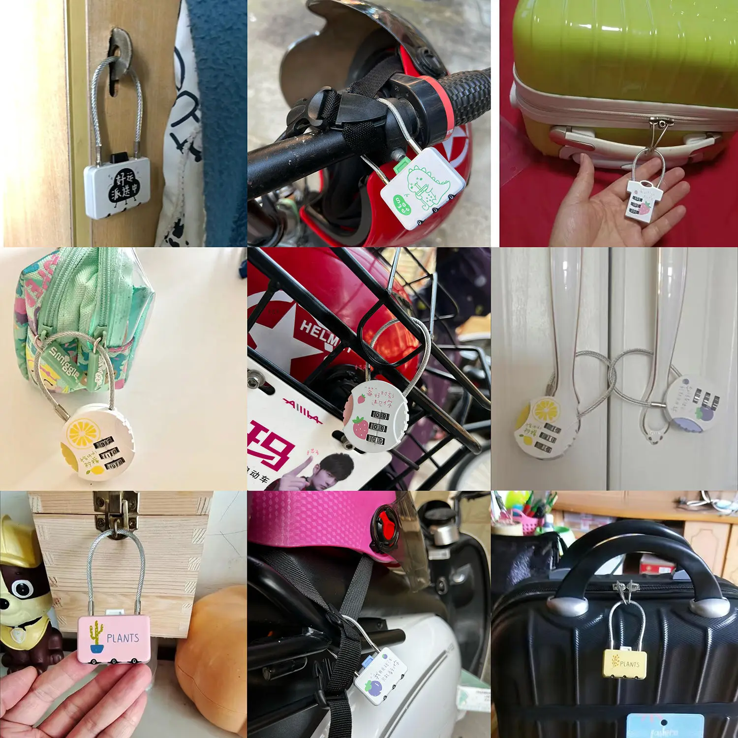 Password lock steel wire password lock padlock student dormitory gym cabinet bag lock electric car basket lock helmet