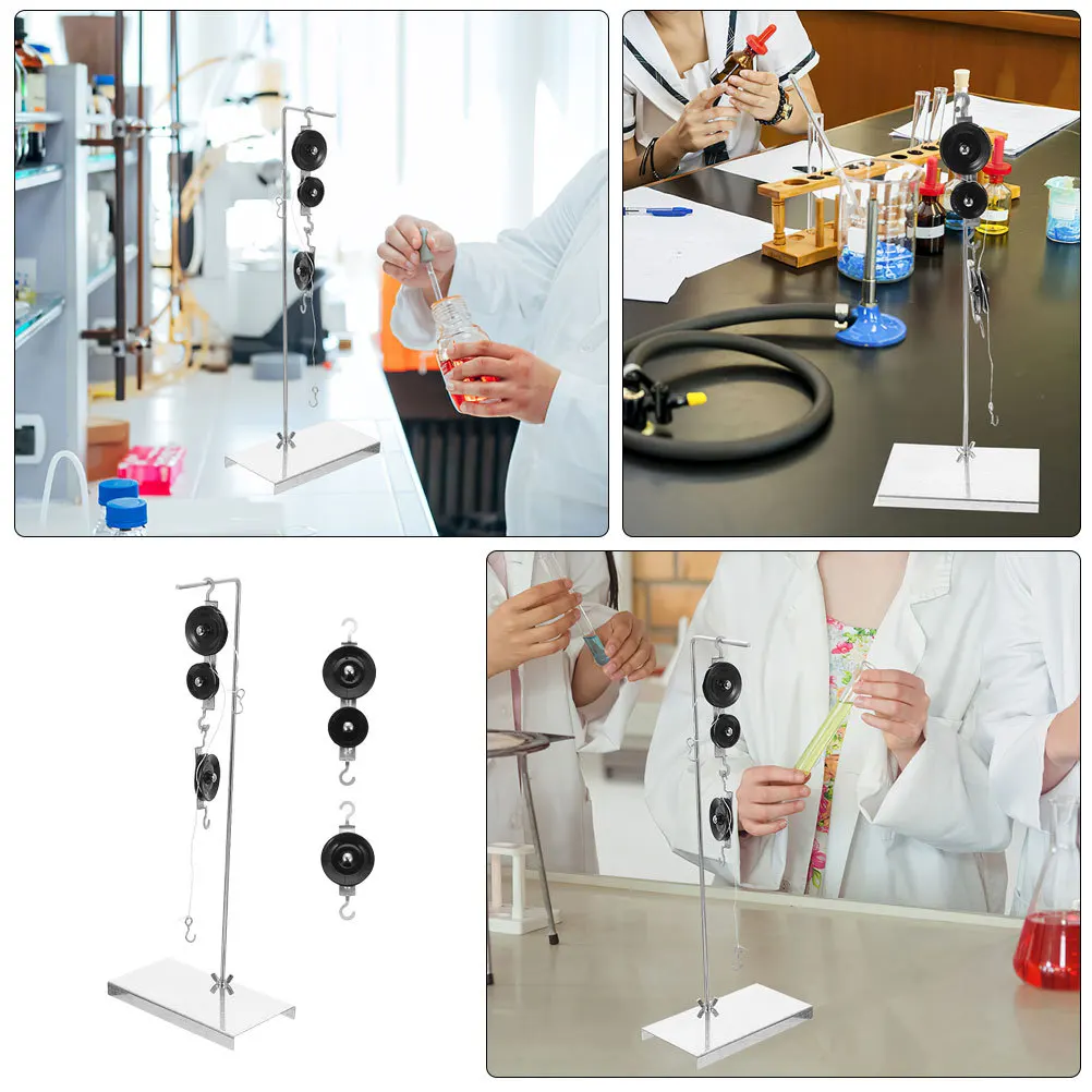 2 مجموعة 2 مجموعات بكرة كتلة مجموعة لتجربة الفيزياء ميكانيكا مختبر العلوم الفصول الدراسية واحدة مزدوجة بكرة عدة قوس حبل #3
