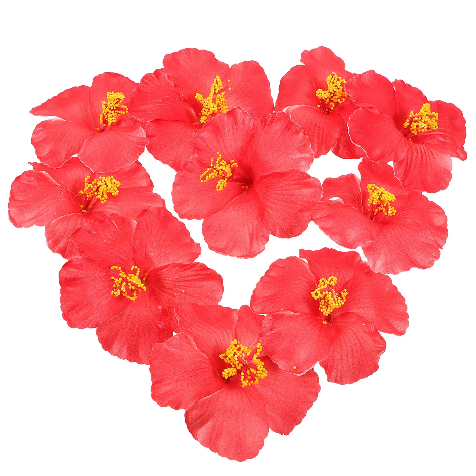 

10Pcs Fake Hibiscus Flowers Eva Material Realistic Tropical Artificial Flowers for Photography Props Home Decor Coffee Shop