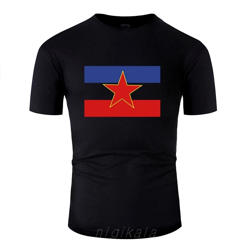 Print Flag Of Yugoslavia Tshirt Men Letters Men And Women T Shirts O Neck Short Sleeve
