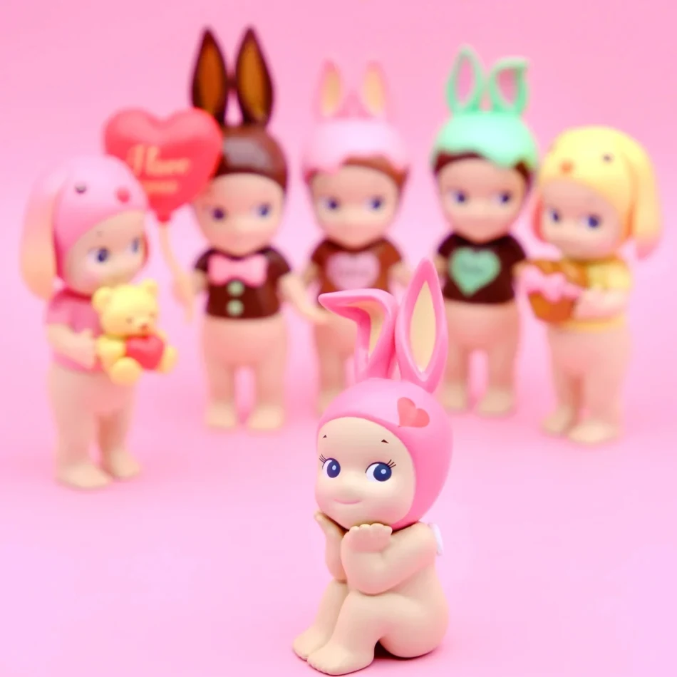 핫 애니메이션 러브 엔젤 기프트 시리즈 블라인드 박스 엔젤 인형 귀여운 PVC 수제 사무실 장식품 발렌타인데이 선물