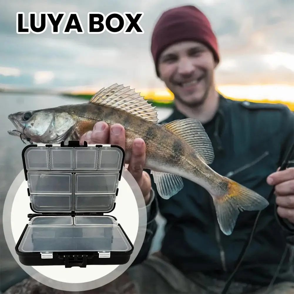 12 Compartments Fishing Lure Box Double Layer Portable Fishing Lure Box with 12 Compartments for Bait Gear Organization