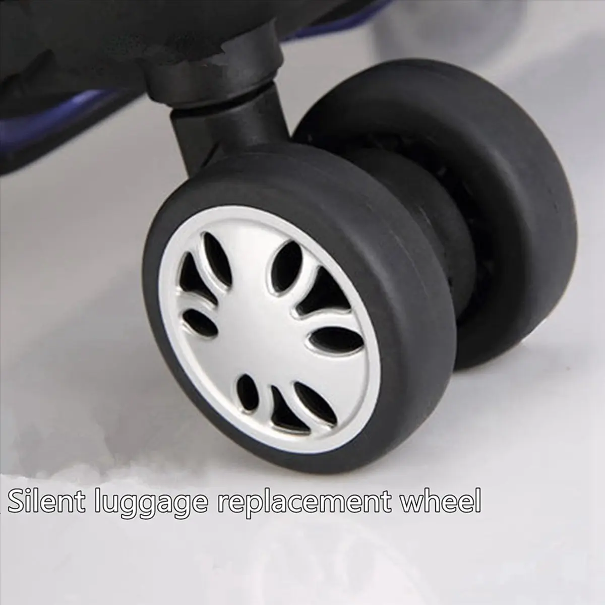 HITL 4PC Suitcase Replacement Wheels 51mm X 18mm Spinner Wheel Mute Flexible Smooth for Damaged Luggage Trolley Caster Repair
