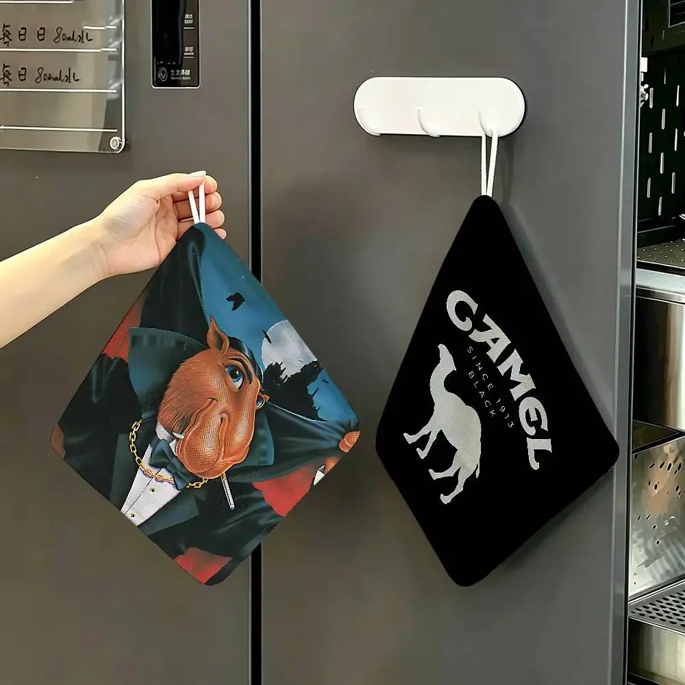 C-CamelS C-CigarettesS Polyester Cotton Daily Towel, Hanging Kitchen Hand Wiping Cloth, Durable For Whole House Use