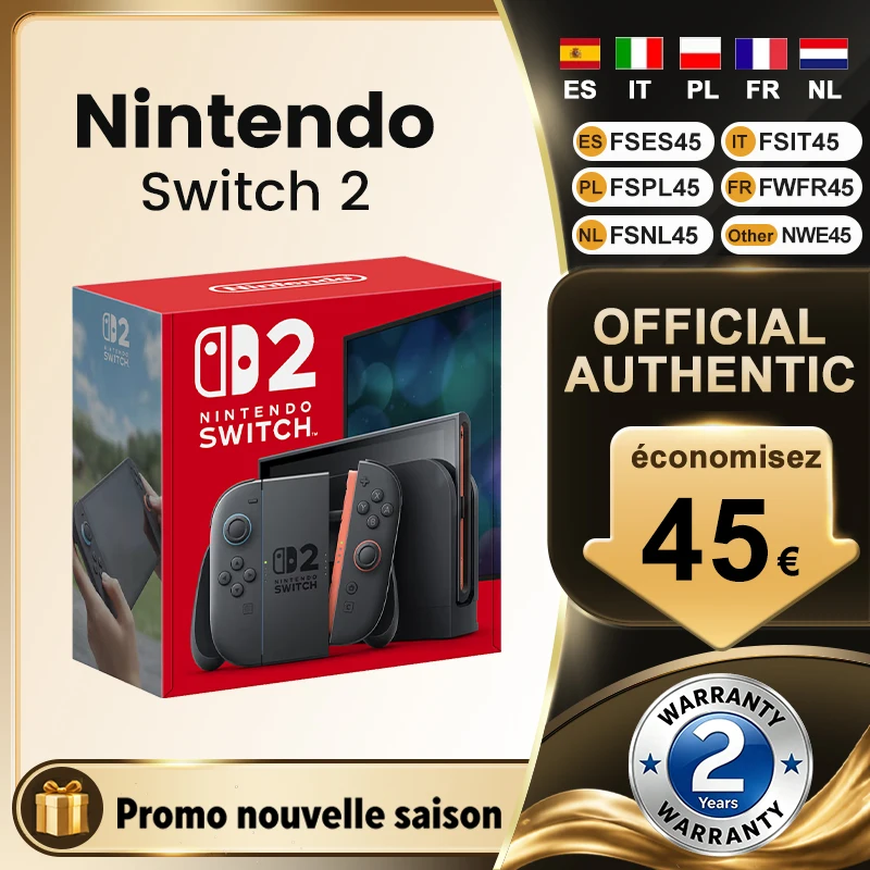 Immagine di Nintendo Switch 2 Originale al 100% con Schermo da 7.9'', Joy-Con, Audio Migliorato, Console Regolabile NS2