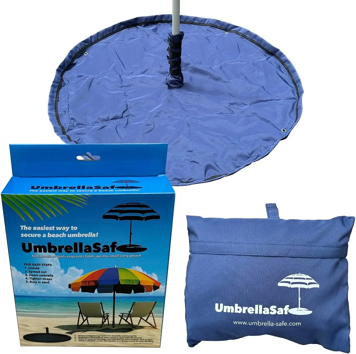 

Beach Umbrella Holder, Tool-Free Secure Grip, No Digging Needed