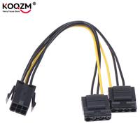 1pcs 6pin Female Graphics Card GPU To Molex IDE Dual 2 X 4pin Female To Power Supply Cable PCIe PCI-e 6 Pin Male To 4pin Female