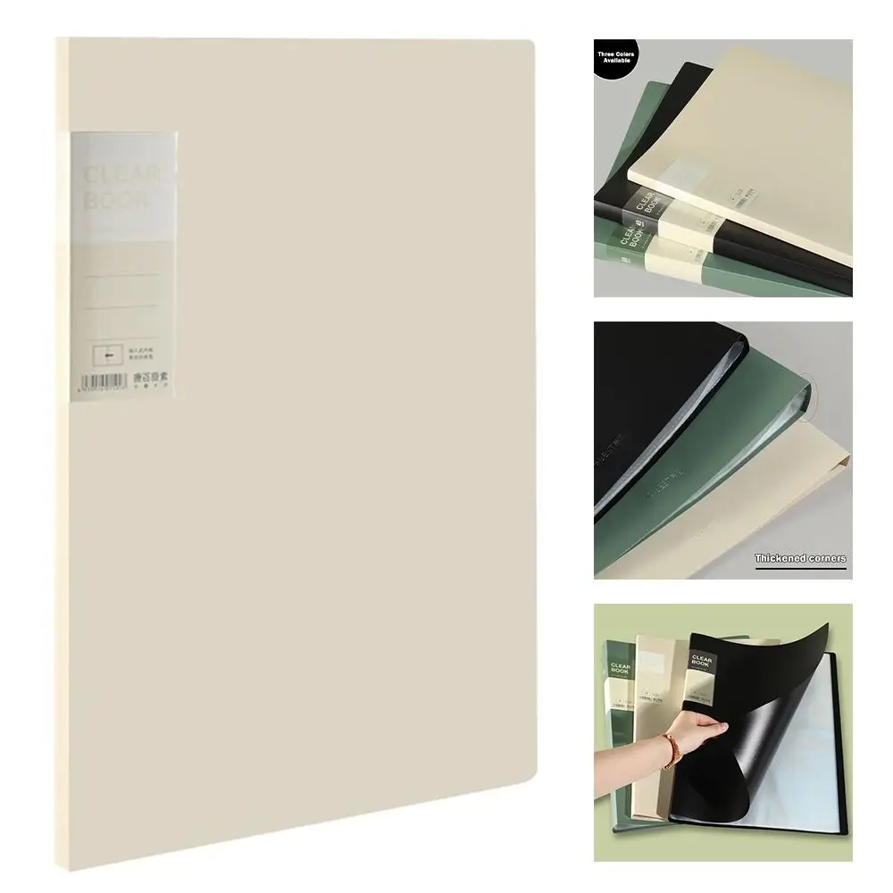 A3 كتاب شفاف متعدد الألوان مجلد الصفحة الداخلية الشفاف حجم كبير يخزون بشكل آمن ويعرض حقيبة ملفات تخزين المستندات #5