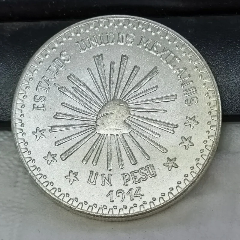 1914 Mexico 1 Peso state of Durango Silver Plated Coin Copy