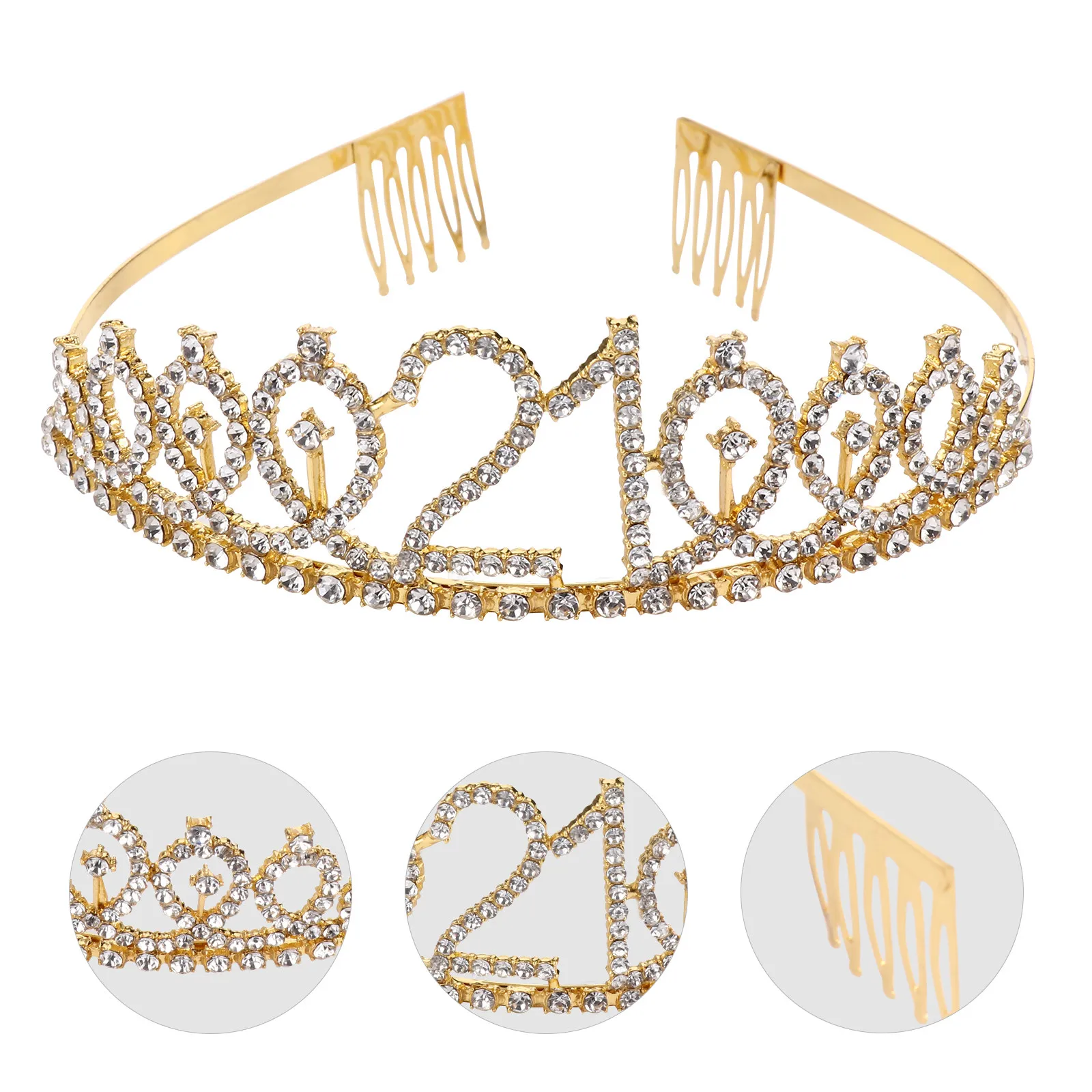 1Set Birthday Crown Sash Etiquette Belt Hot Stamping Printing Party Decoration Crown Sash Set Etiquette Belt Shoulder Strap