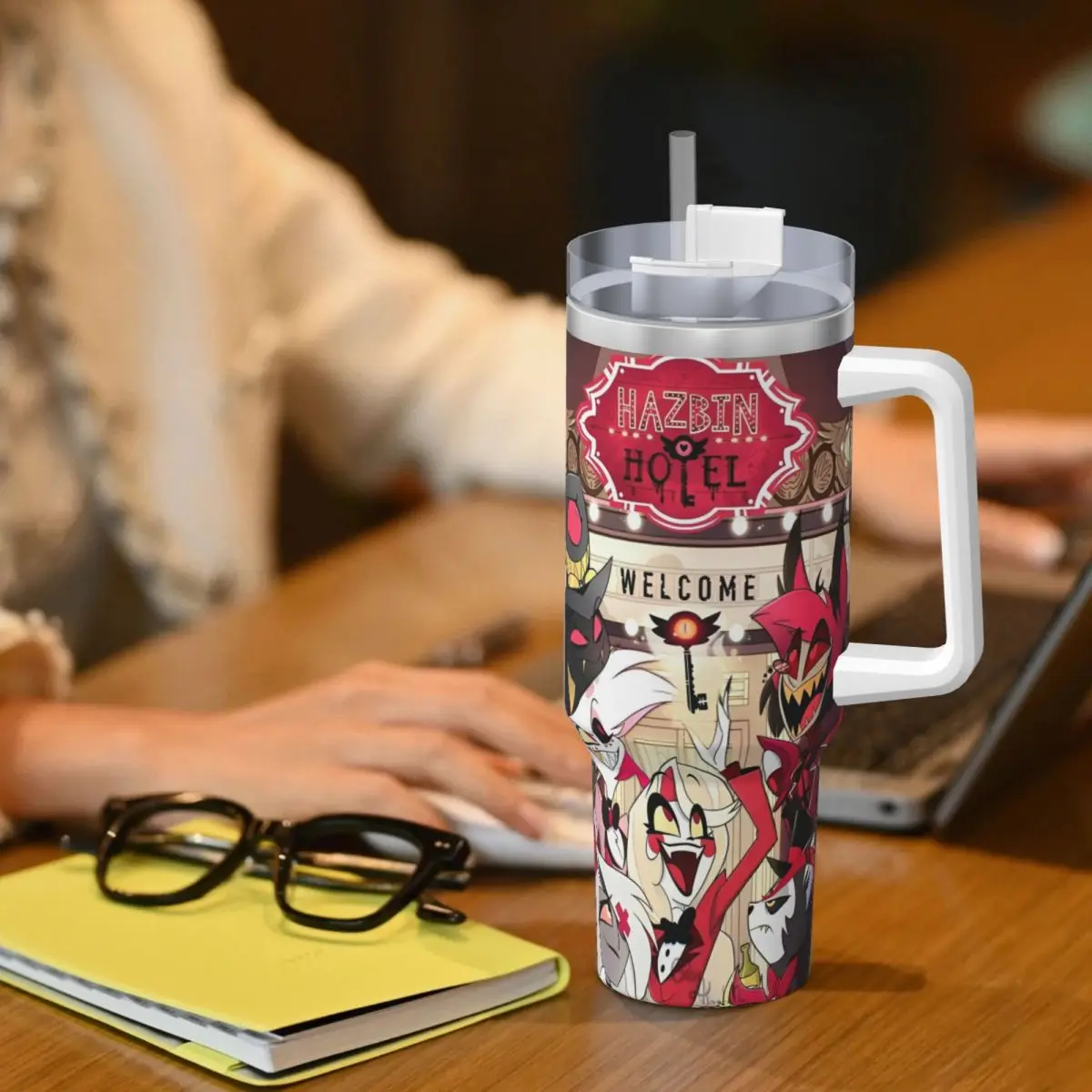 VOX H-Hazbin Hotel Alastor Game Stainless Steel Tumbler Travel Mug