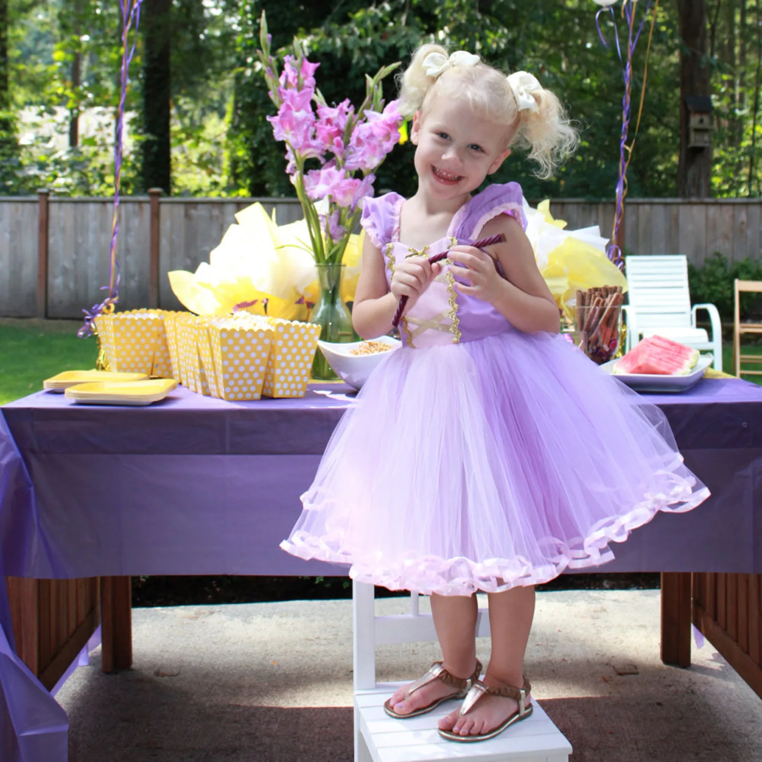 Vestido de Rapunzel para niñas, disfraz de Cenicienta, ropa de princesa, guantes de corona, vestido de baile para fiesta de cumpleaños, disfraz de bebé