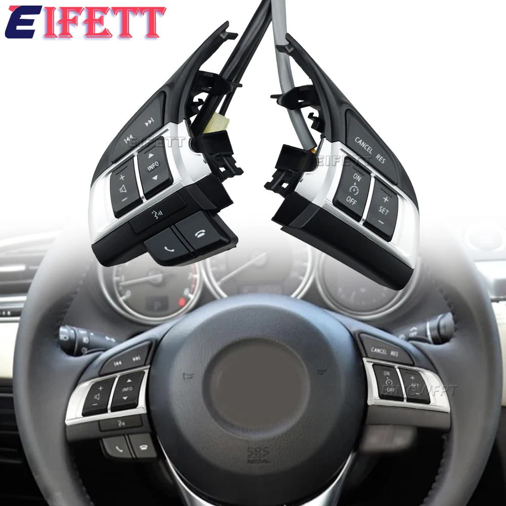 

With Backlight Steering Wheel Cruise Control Switch Sound Adjustment Button For Mazda 3 Axela Atenza 2014 - 2016 CX5 2013 2014