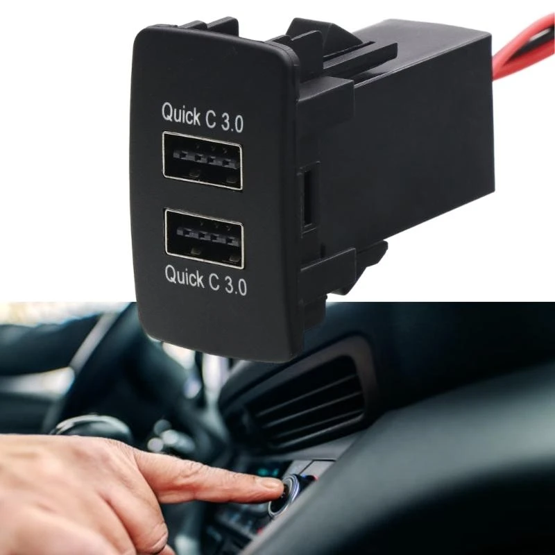 Double USB QC3.0 Auto Ladegerät Schnellladungsadapter für Elektronik für Auto und verschiedene Fahrzeuge