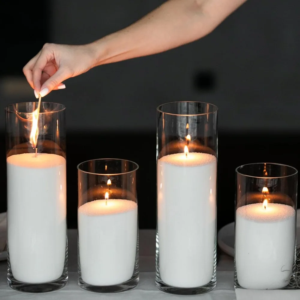 Bulk Pearled Candle Sand 4.5kg/10lb for Weddings - Scent-Free White Wax, Non-Toxic, Includes 200 Wicks, Ideal for Decorative Use