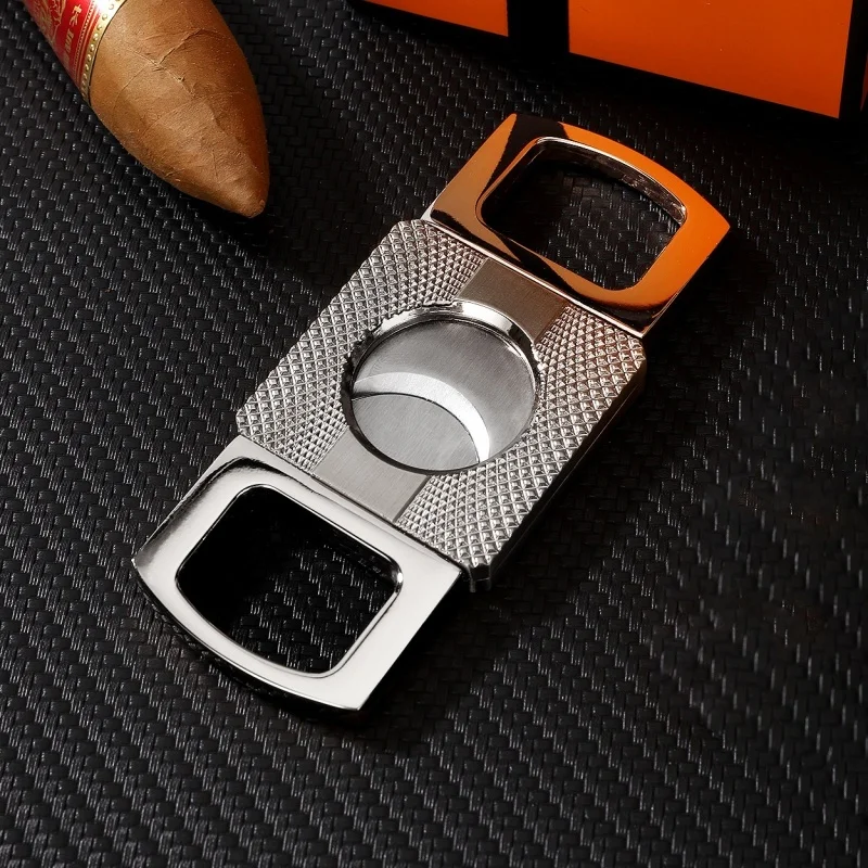 

2026New Gold Cigar Cutter Portable Metal Sharp Guillotine Cigar Outdoor Travel Stainless Steel Cigar Scissors For Cuban