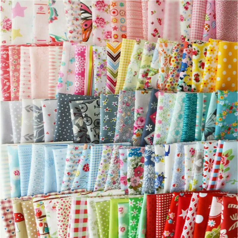 

100Pcs 10x10cm Mixed Style Square Patchwork Cotton Fabric Cloth Needlework DIY Handmade Sewing Floral Print Fabrics Colorful