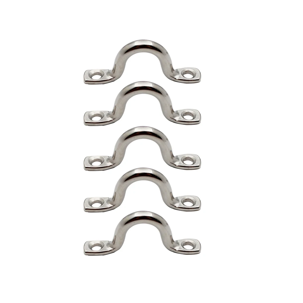 

10pcs Yacht Handle Stainless Steel Boat Handles Saddle Boat Handles Clip Eye Loop Bimini Pad Kayak Accessories