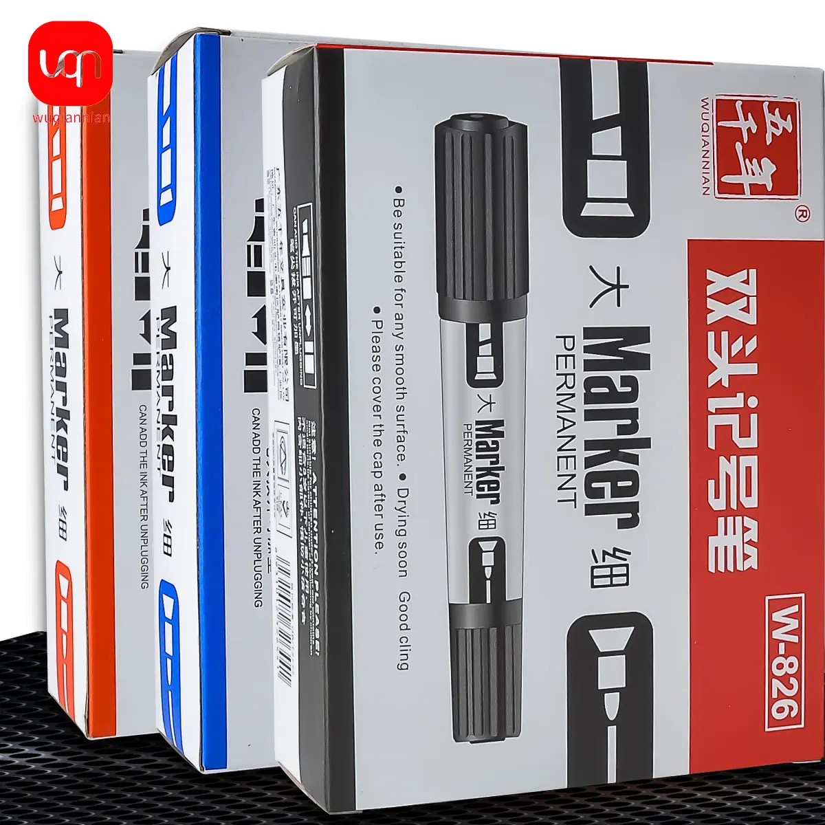 

WQN 3/6/12 шт. двусторонние маркеры, быстросохнущие, плавное письмо, сильное покрытие, синие/красные/черные чернила, школьные и офисные принадлежности