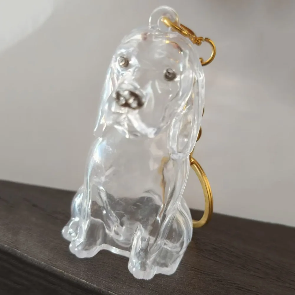 

Cartoon Dog Shape Dog Hair Storage Box Transparent Hair Grooming Pet Hair Keychain Keyring Acrylic Puppy Pendants Backpack