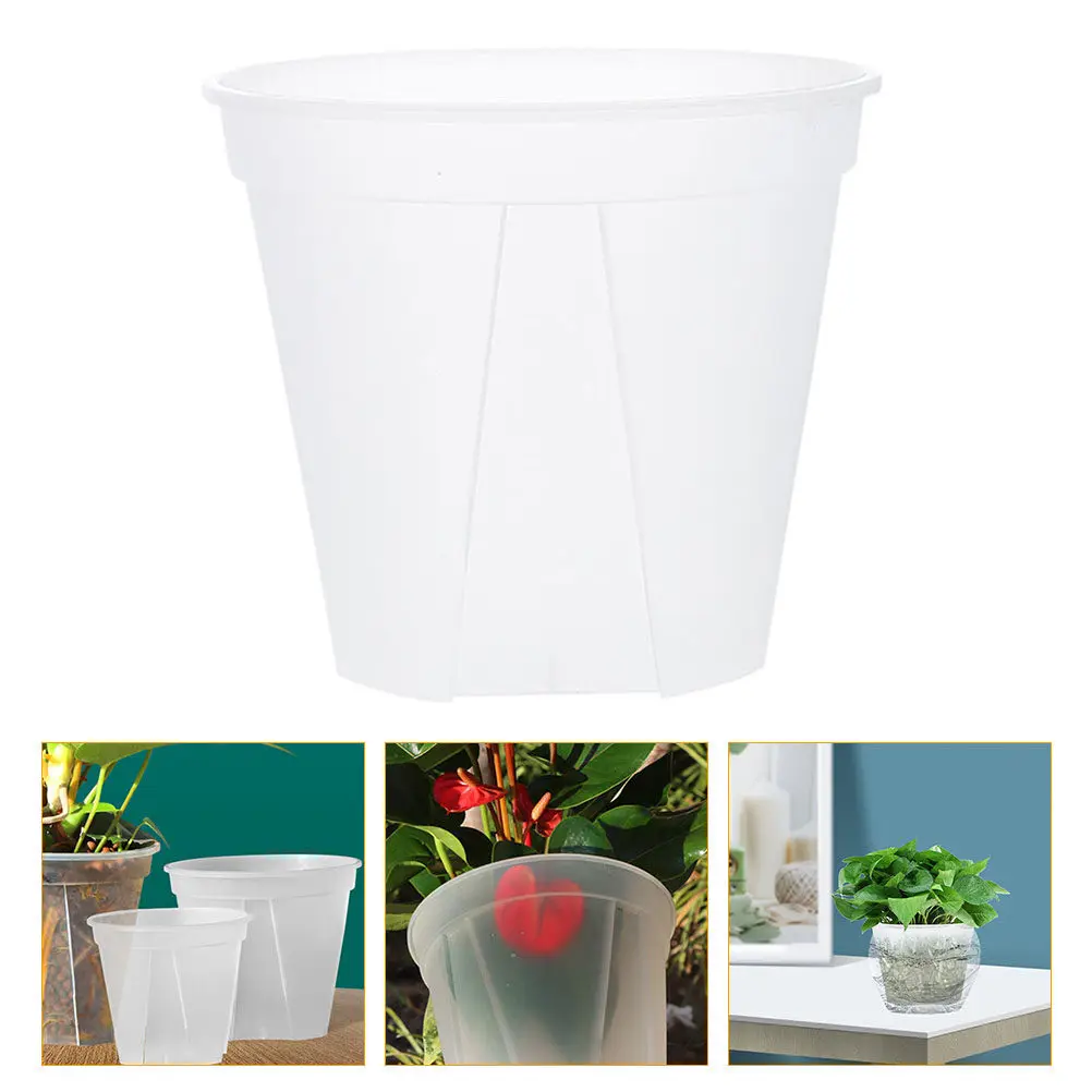 4Pcs Clear Plastic Nursery for Orchids and Landscape Plants Easy-Clean Reusable Gardening Supplies Modern Decorative