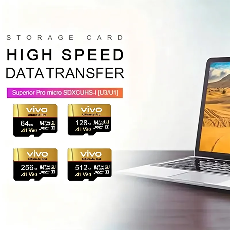 VIVO 1TB Memory Card Stable Performance for Camera Surveillance Devices High Speed Micro TF SD Memory Card 512GB 256GB 128GB