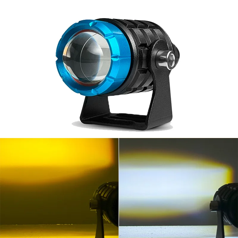 

Motorcycle Mini Driving Light Dual Colo for Headlight Auxiliary Spotlight Lamp R ATV Scooter Moto Fog Light Accessories 12-24V