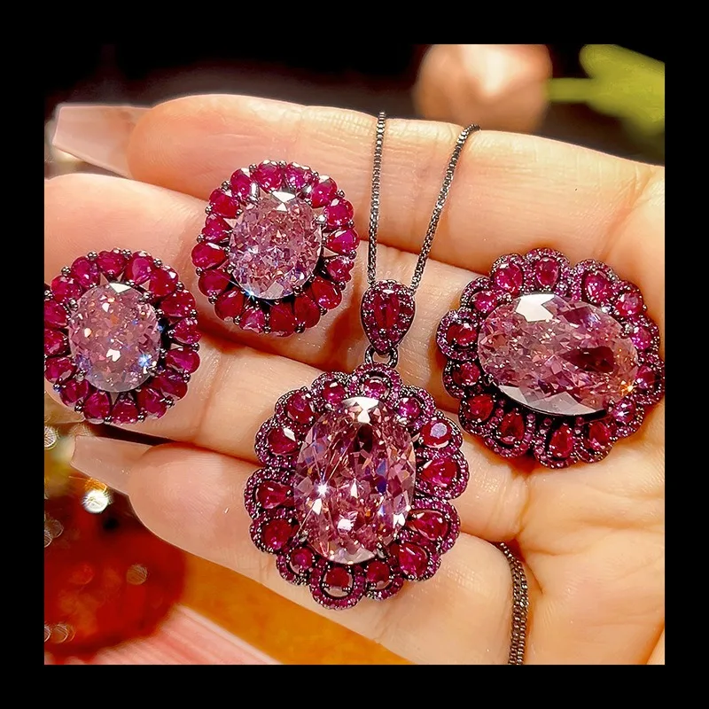 

Autumn and Winter New Zhuang Shengsheng Jewelry Simulation Dry Rose Retro Black Gold Jewelry Set 13 * 18-10-12