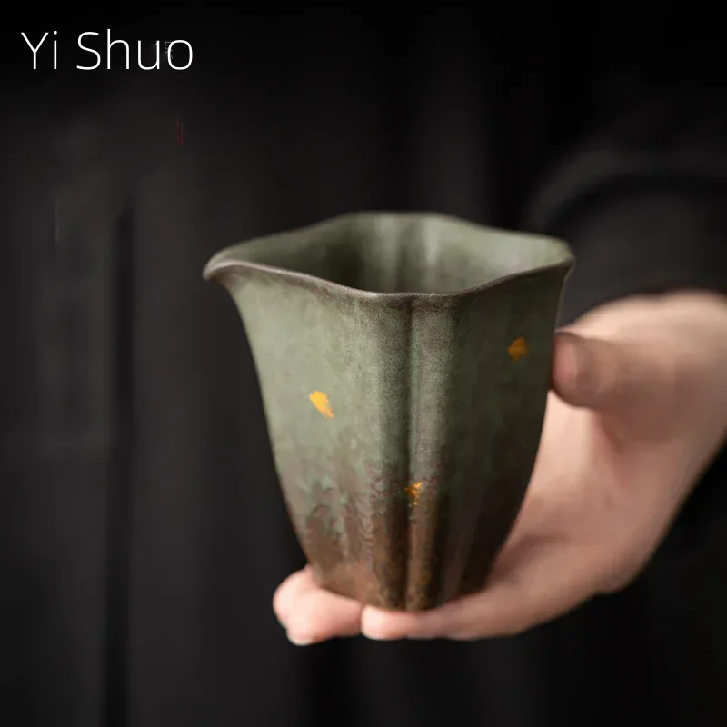 Empty Zhai Old Rock Clay Flower Pitcher Retro Tea Ceremony Utensils Tea Pitcher Japanese Style Tea Pitcher Gong Dao Bei