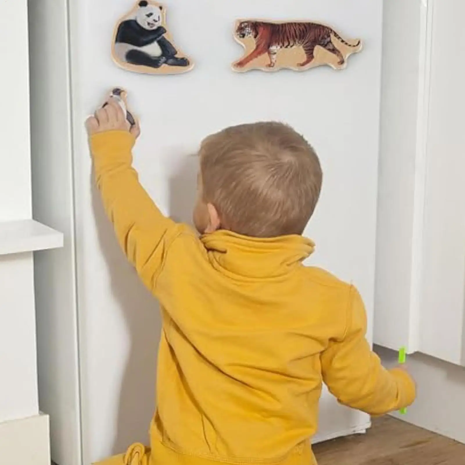 مغناطيس الأطفال للثلاجة لعبة ألغاز خشبية للأطفال مغناطيس الثلاجة لوحة معدنية تعليمية لوازم مغناطيسية للحياة البرية