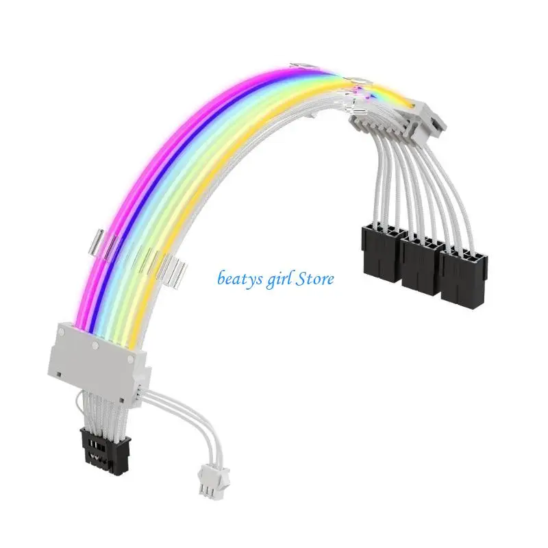 

C7AB 16AWG Power Supply Sleeved Cable ATX3.0 Power Supply Extension Cable Wire Up to 600w Stability Power Cable Replacement