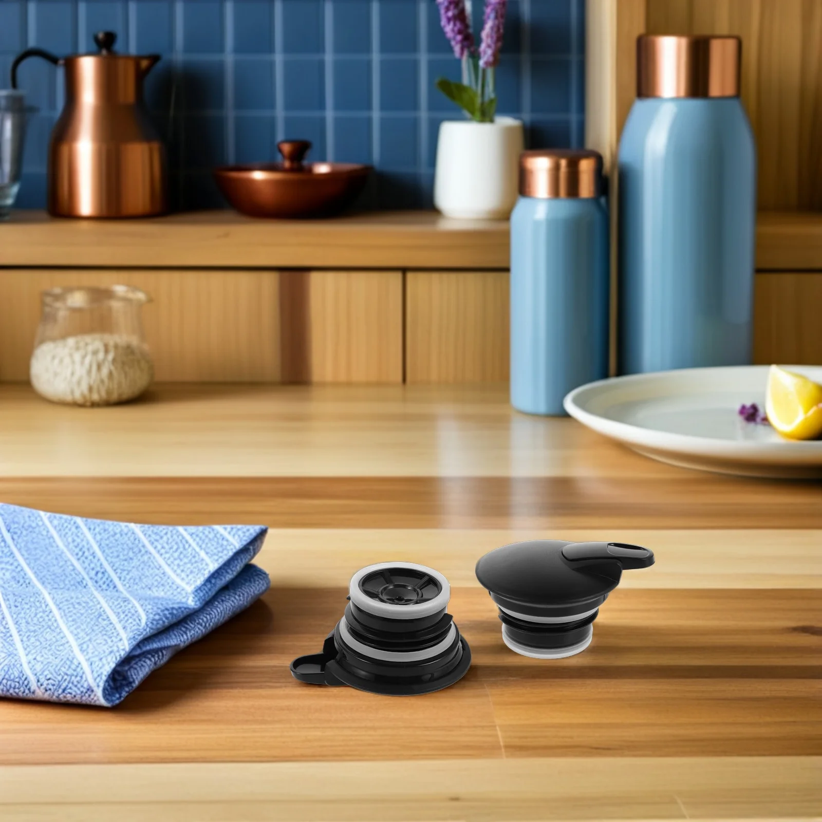 

4Pcs Sealed Coffee Carafe Lid Black Heat-Resistant Teapot Top Cover Spill Prevention Accessory Coffee Carafe Lid