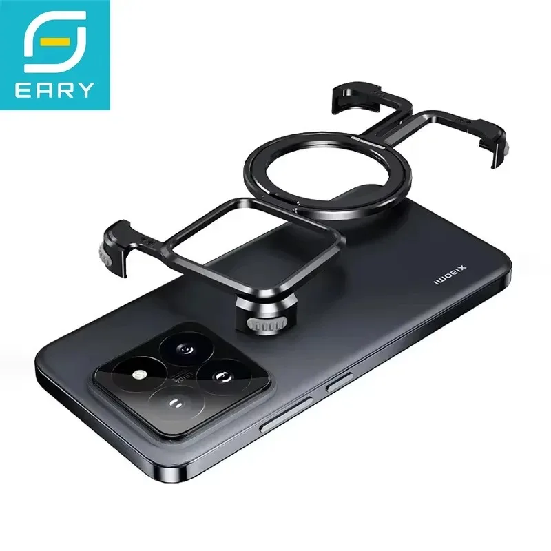 

Eary for Xiaomi 15 Pro Phone Case With 360° Rotatable Magnetic Ring Holder Frameless Bumper Shockproof Protective Covers Shells