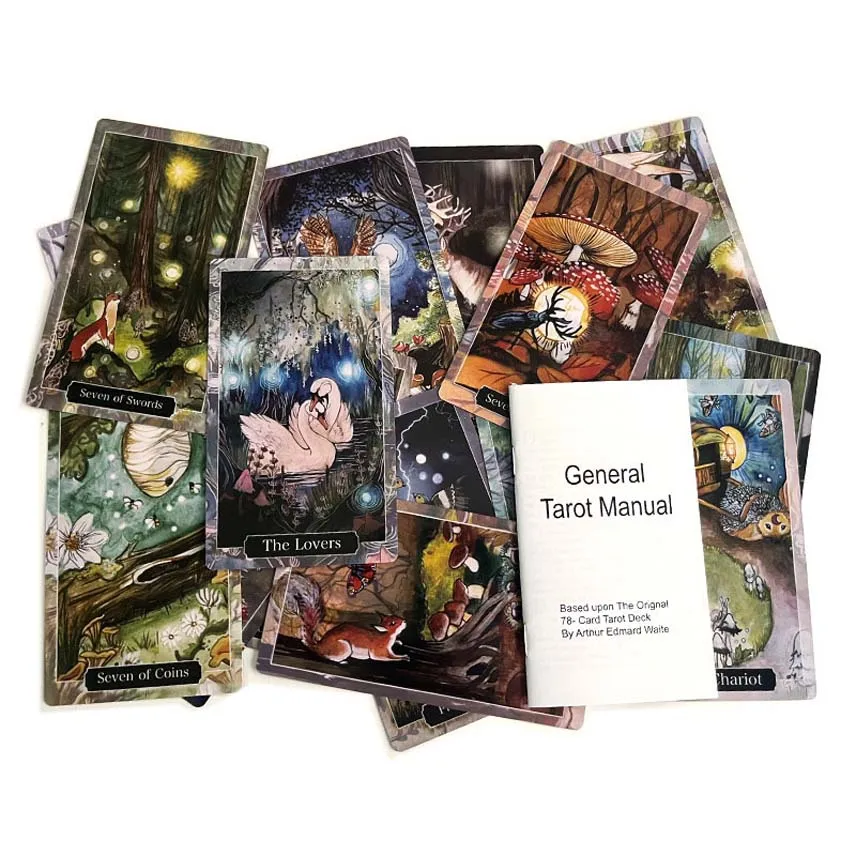 12x7 cm Spirits of the Woodland Tarot Deck Paper Manual Card Game