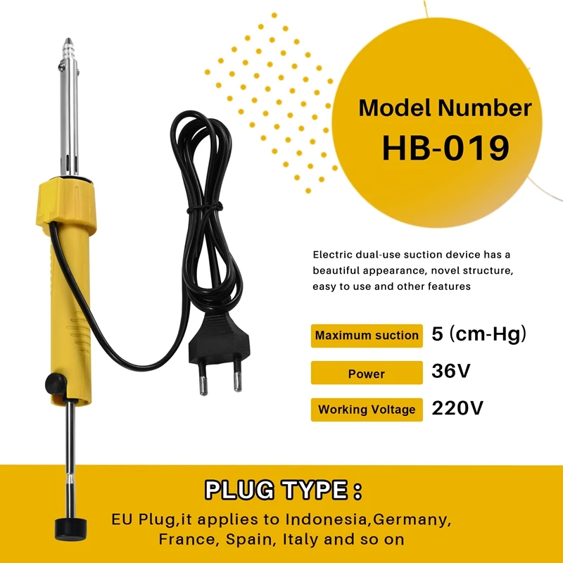 Eu Plug Electric Vacuum Solder Sucker Welding Desoldering Pump/Soldering Iron/Removal Solder Iron Pen Welding Repair Tool