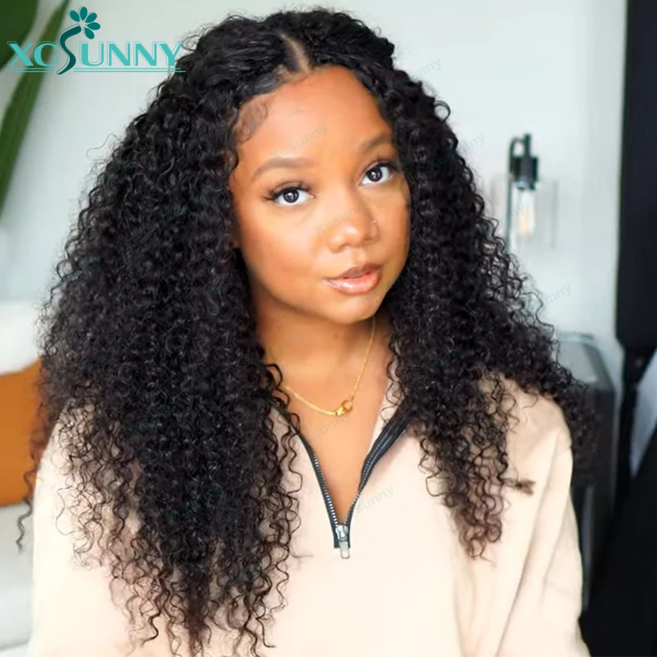 

V Part Kinky Curly Wig Human Hair For Black Women Brazilian Vpart Wig Wear With Your Own Scalp U Part Curly Wig Human Hair