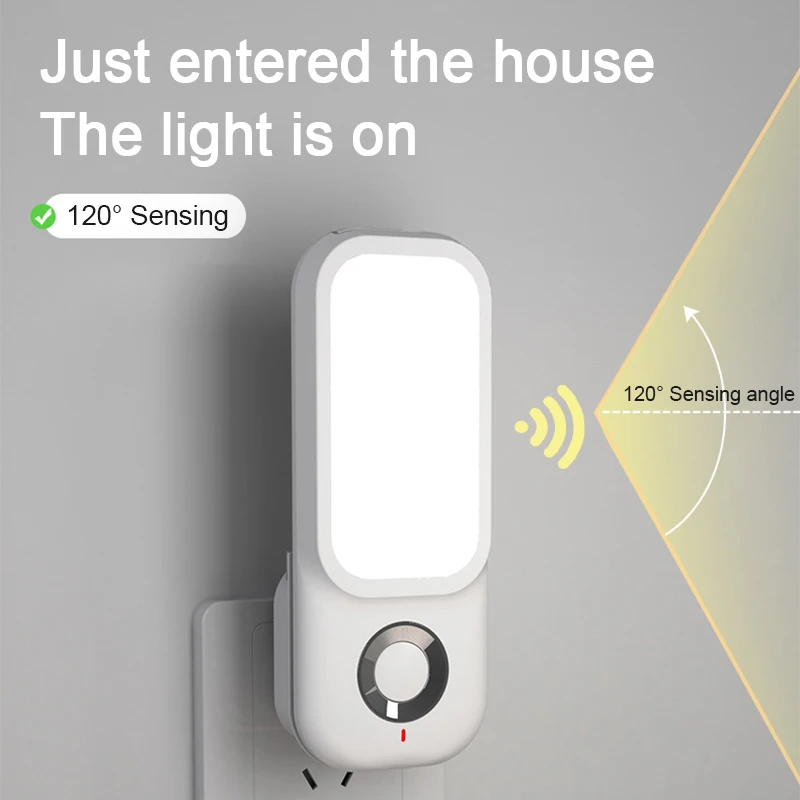 LED Induction Night Light Intelligent Wireless Charging Plug-In Aisle Corridor Night Bedroom Night Light With Flashlight