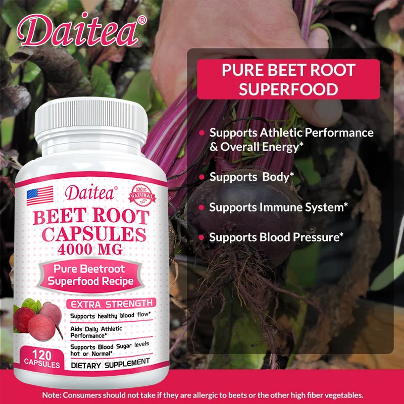 Beetroot Supplements - Rich in Vitamin C, Which Helps with Circulation, Athletic Performance, Digestion and The Immune System