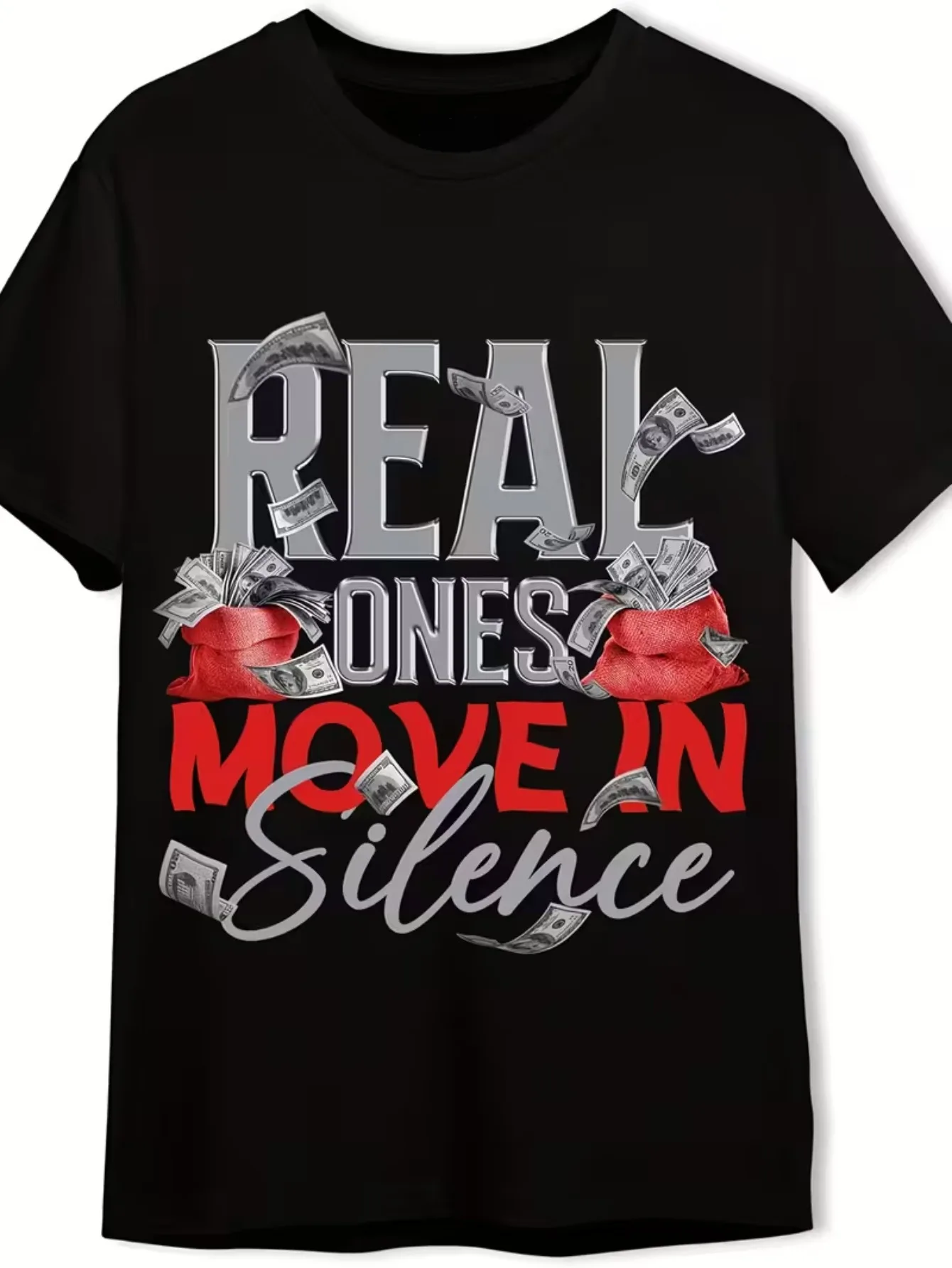 Men's T-Shirt with Eye-Catching Money Print and 