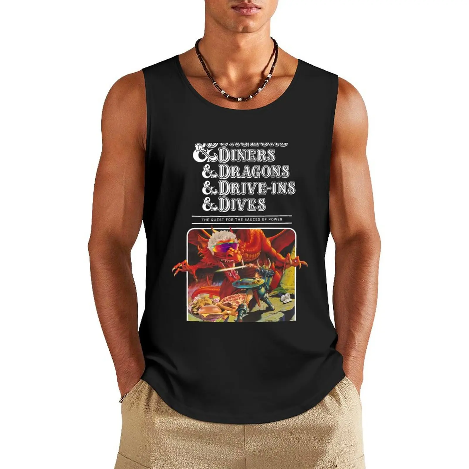 

Dungeons & Diners & Dragons & Drive-ins Dives Tank Top Man sleeveless shirt Gym clothes Clothing